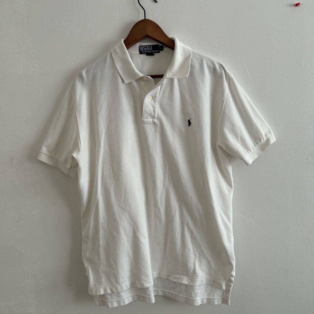 Polo Ralph Lauren Shirt Mens Large Solid White‎ Pony Short Sleeve